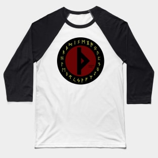 Red Thurisaz Elder Futhark Rune Symbol Baseball T-Shirt